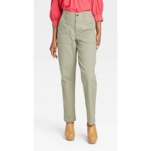 NEW Knox Rose High Rise Green Straight Leg Pants
